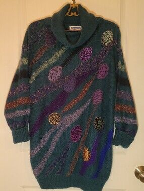 Cowl Neck Sweater with Leopard Spots